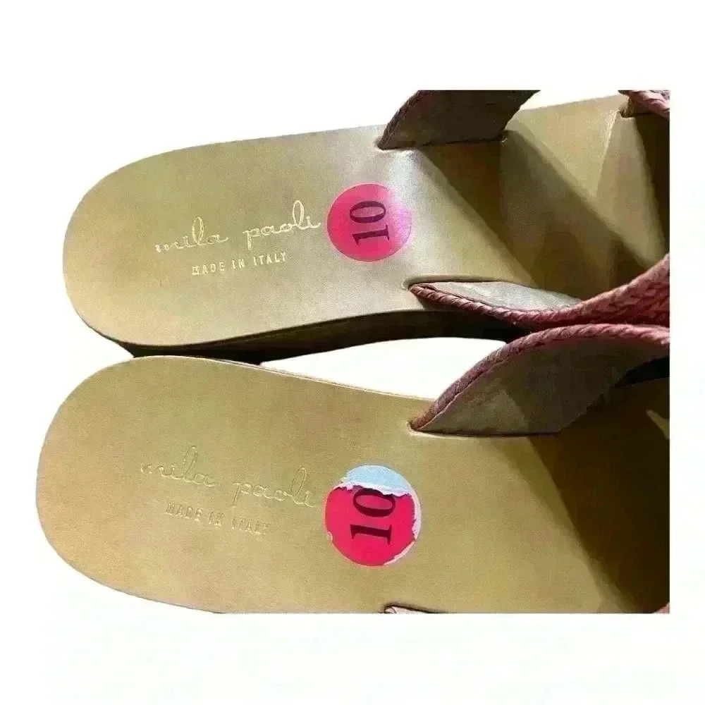 Mila Paoli Slide Sandals Women's Size 10‎ Mauve Weave - Picture 7 of 8